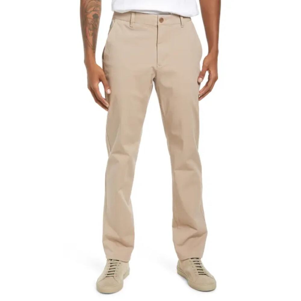Puma Golf Pants Casual Chino Flat Front Beige Khaki Mens Size 40x32